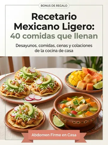 Portada del bonus Recetario Mexicano Ligero: 40 comidas que llenan