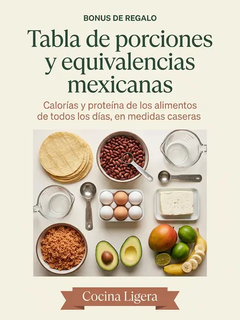 Portada del bonus Tabla de porciones y equivalencias mexicanas