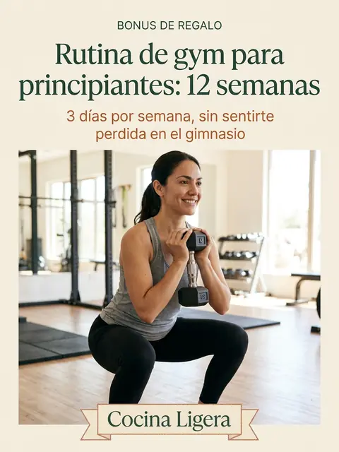 Portada del bonus Rutina de gym para principiantes: 12 semanas