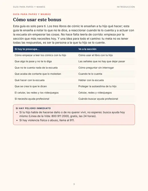 Página de la Guía para papás y mamás