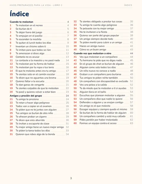Índice del Libro 2 con 60 situaciones