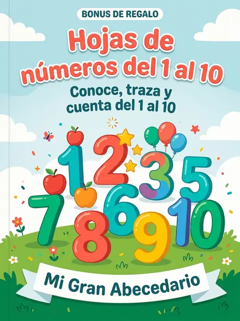 Portada del bonus Hojas de números del 1 al 10