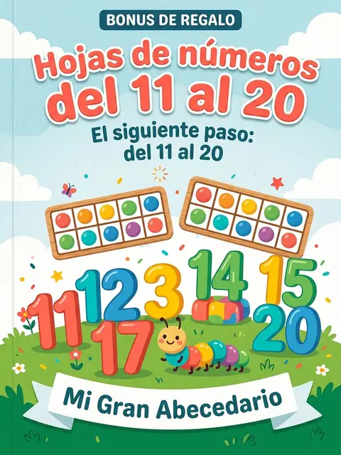 Portada del bonus Hojas de números del 11 al 20
